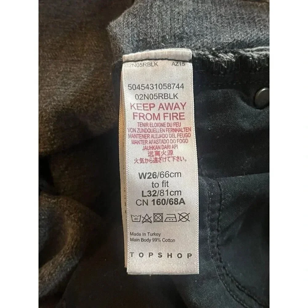 Topshop Straight Leg Black Jeans Size 26